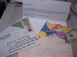 Letters with donations